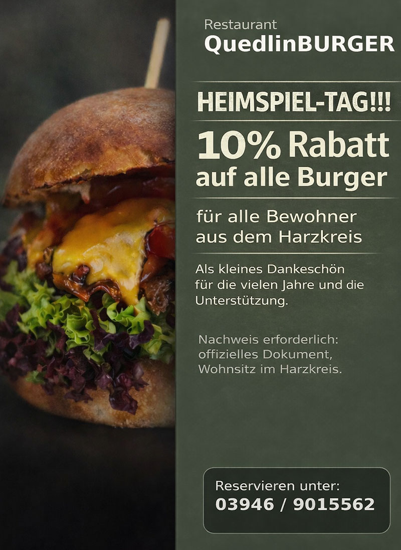 10 % Rabatt auf alle Burger